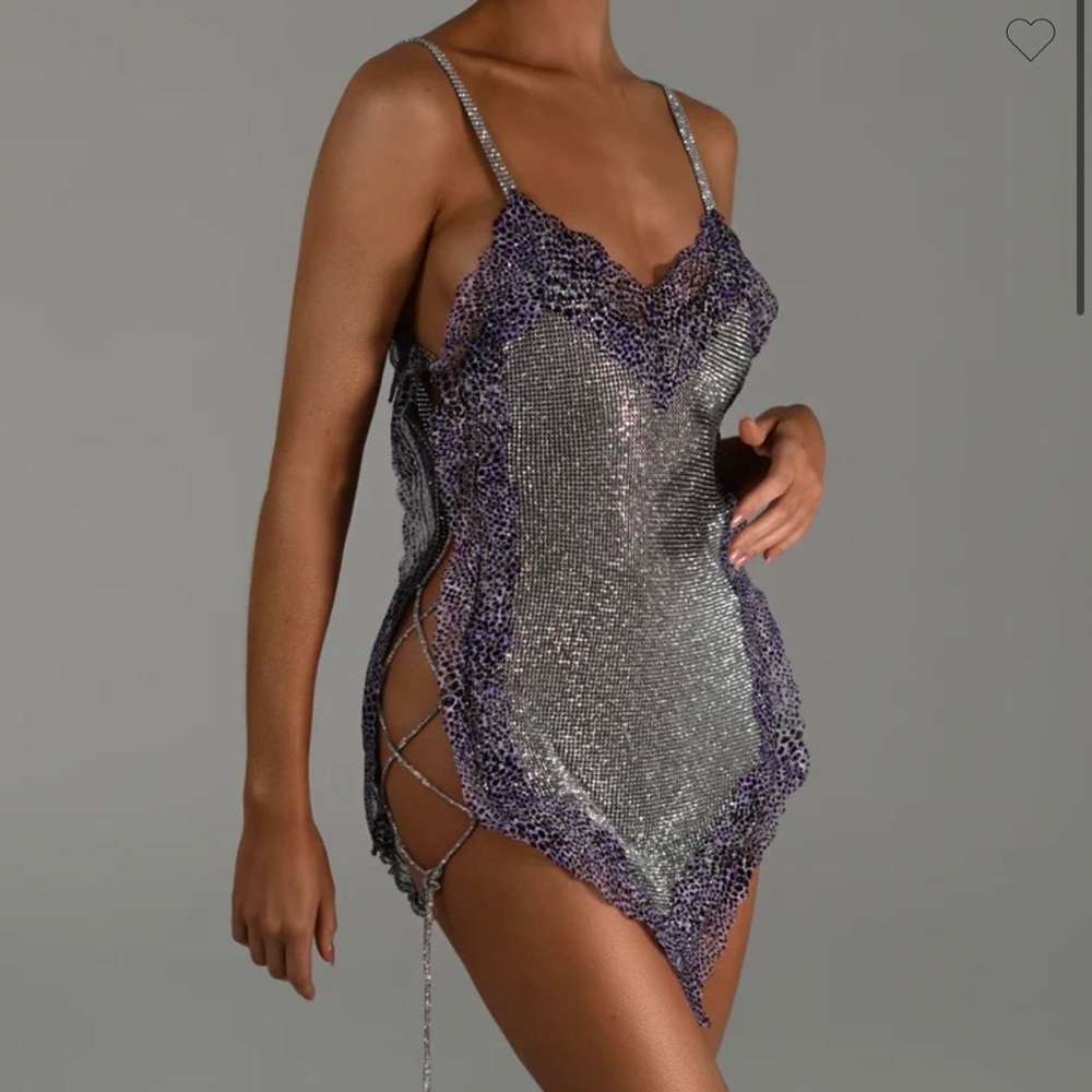 Dollhouse Silver and Purple Mini Dress